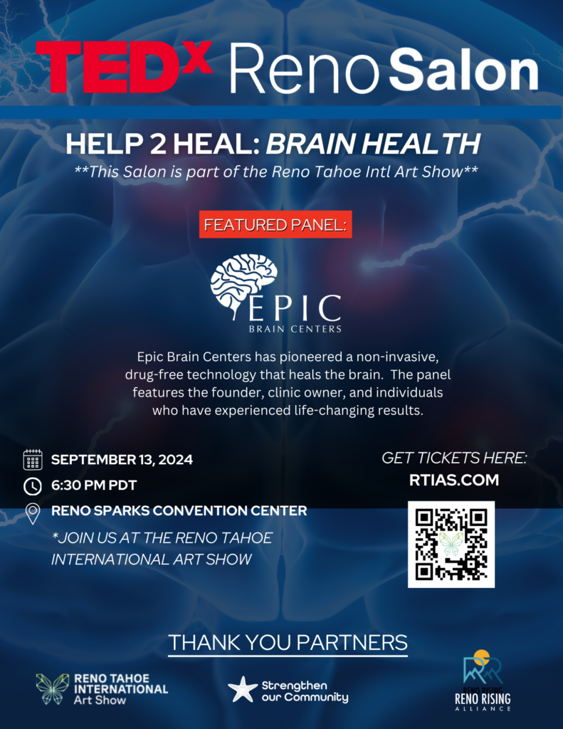 Flyer TEDxReno Salon Brain Health - Epic